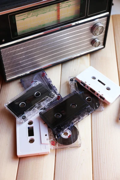 Collection of retro audio tapes — Stock Photo, Image