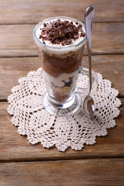 Yogurt, con crema al cioccolato — Foto Stock