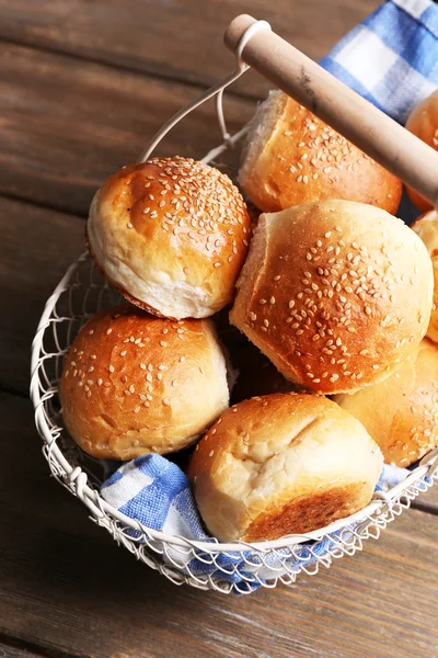 Tasty buns with sesame — Stock Photo, Image