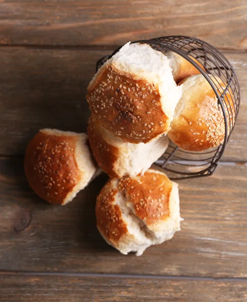 Deliciosos bollos con sésamo —  Fotos de Stock