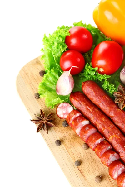 Saucisses et légumes fins fumés — Photo