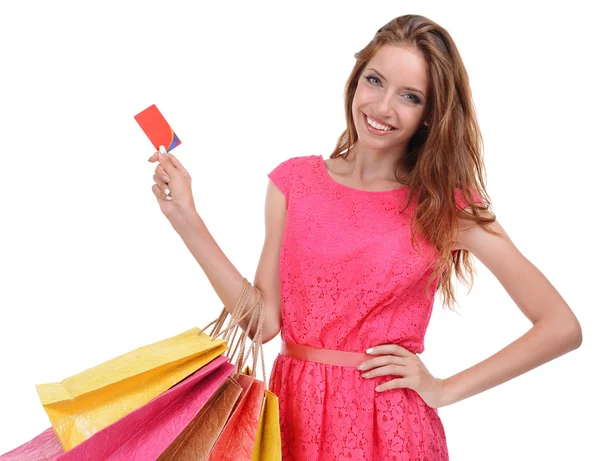 Young woman with shopping bags — Stock Photo, Image