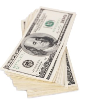 Yüz dolarlık banknotlar yığını