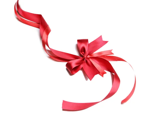 Shiny red ribbon with bow — Stock Photo, Image