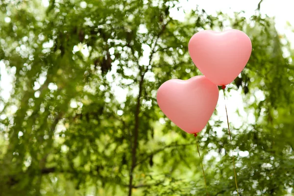 Heart balloons on air — Stock Photo, Image