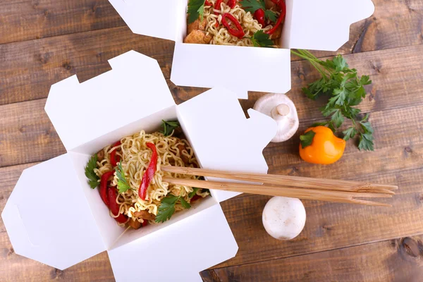 Chinese noodles in boxes — Stock Photo, Image