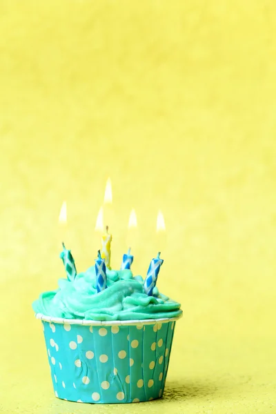 Delicious birthday cupcake — Stock Photo, Image