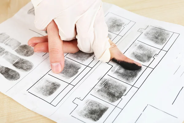 Taking fingerprints procedure — Stock Photo, Image