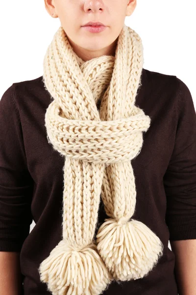 Woman wearing scarf close up — Stock Photo, Image