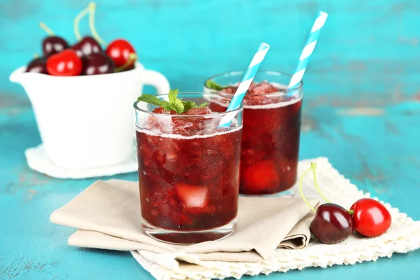 Cherry granita in glazen — Stockfoto