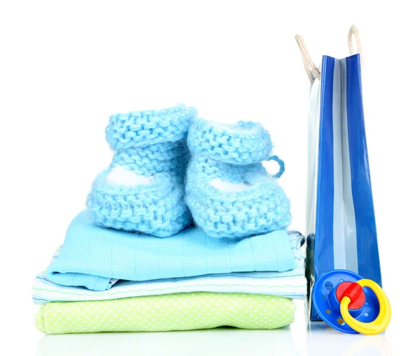 Baby clothes and gift bag — Stock Photo, Image