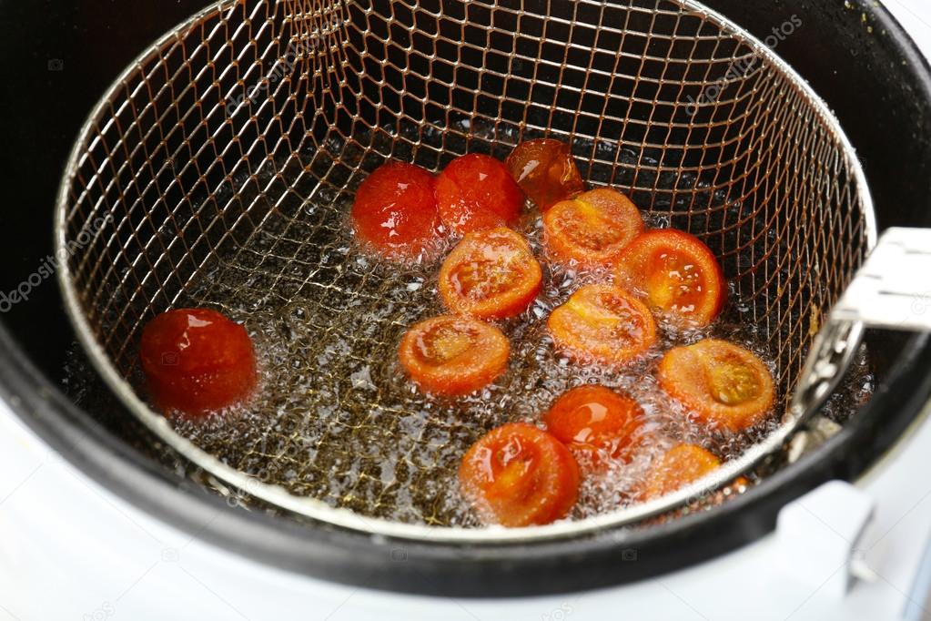 Tomato in deep fryer