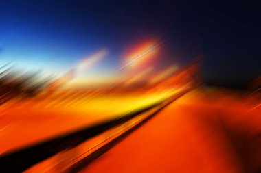 Gece ışıkları gece şehir içinde soyut resim