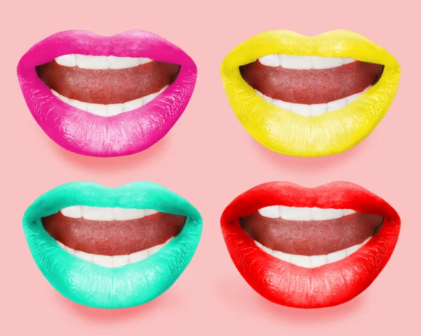 Colorful female lips — Stock Photo, Image