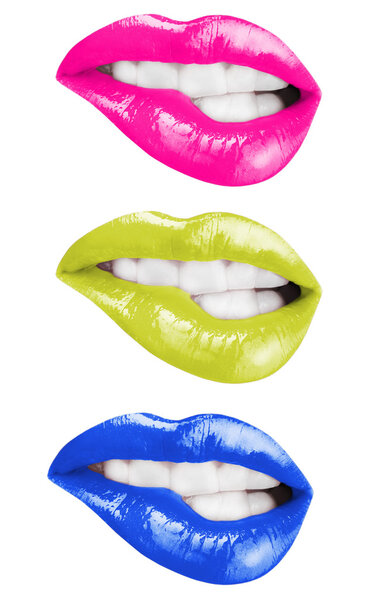 Colorful female lips