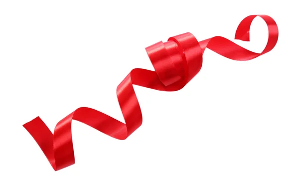 Shiny red satin ribbon — Stock Photo, Image