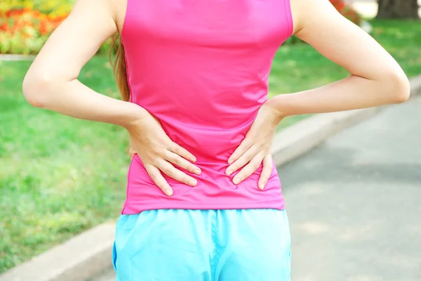 Sports injuries of girl — Stock Photo, Image