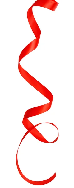 Lesklá červená saténová stuha — Stock fotografie