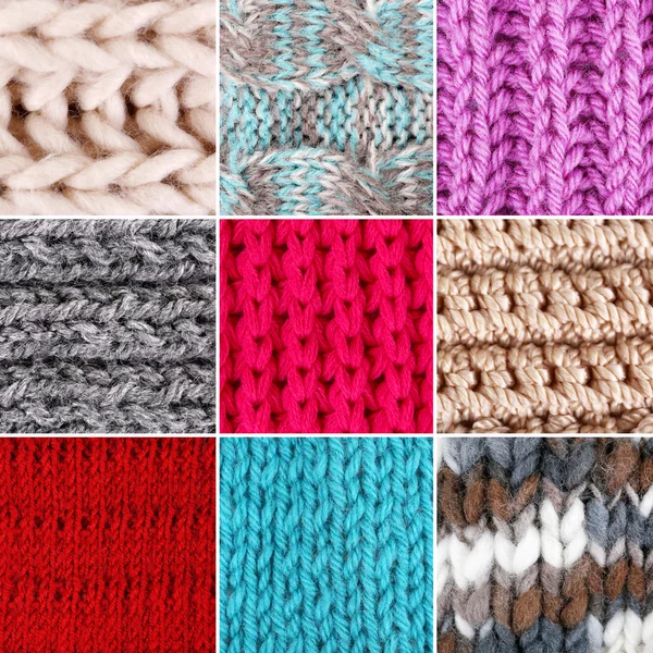 Knitted fabric collage — Stock Photo, Image