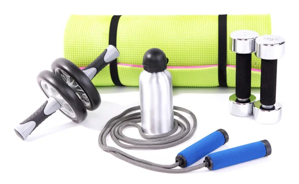 Spor malzemeleri spor mat beyaz izole — Stok fotoğraf