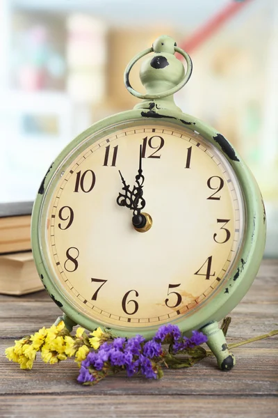 Retro alarm on table, close up — Stock Photo, Image