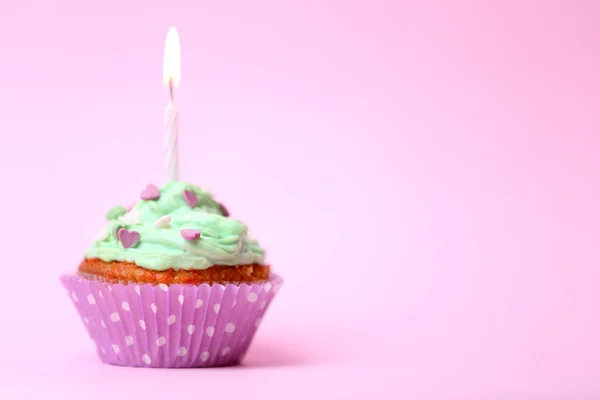 Delicious birthday cupcake — Stock Photo, Image