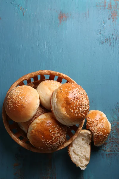 Tasty buns with sesame — Stock Photo, Image