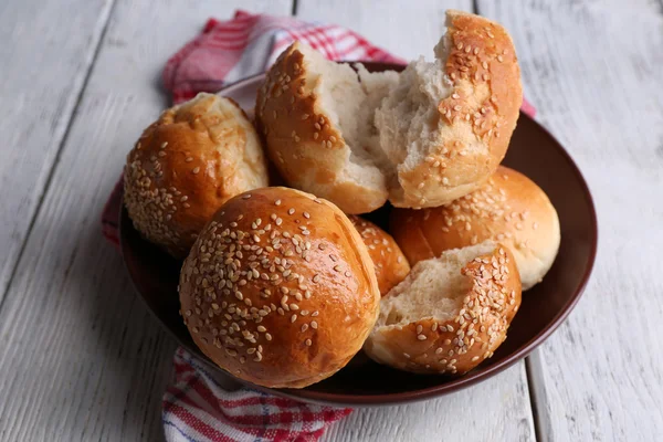 Tasty buns with sesame — Stock Photo, Image