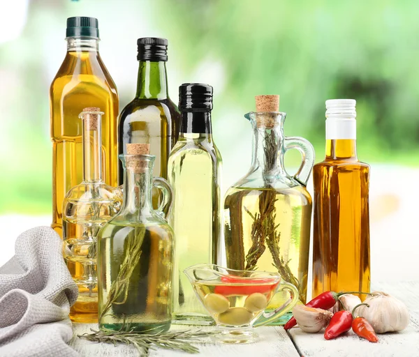 Different sorts of cooking oil — Stock Photo, Image