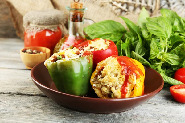 Composition with stuffed peppers — Stock Photo, Image