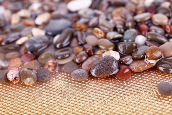 Sea stones on golden surface — Stock Photo, Image