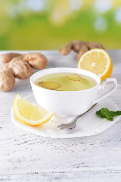 Ginger tea with lemon — Stock Photo, Image