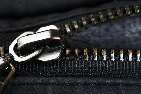 Zipper em roupas de perto — Fotografia de Stock