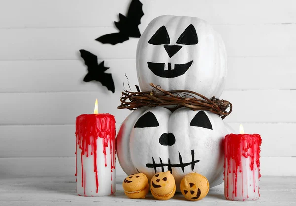 White Halloween pumpkins — Stock Photo, Image