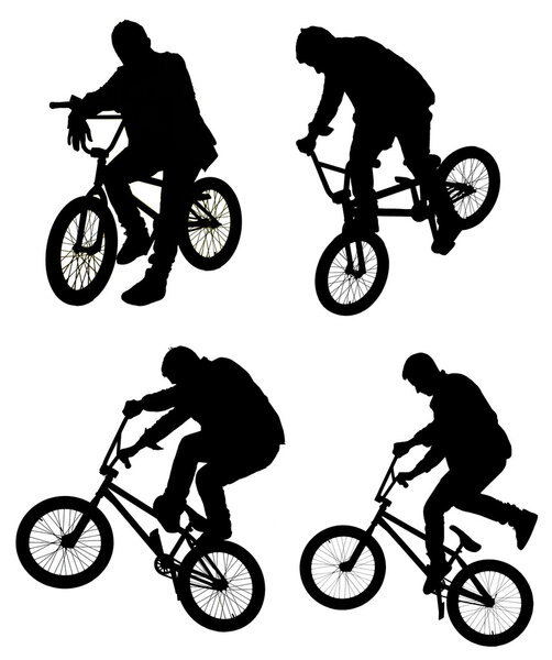 silhouette collage with boy on BMX