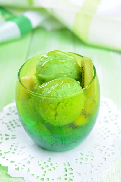 Delicious ice cream on table close-up — Stock Photo, Image