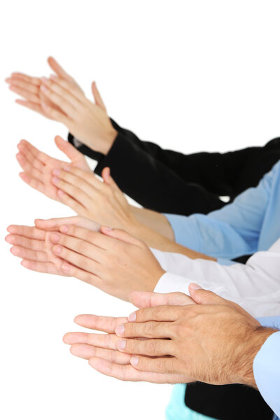 Clapping hands isolated on white 