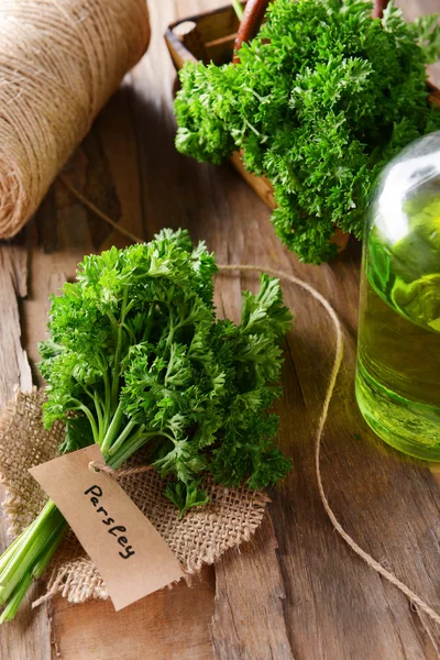 Parsley on table close-up — Stock Photo, Image