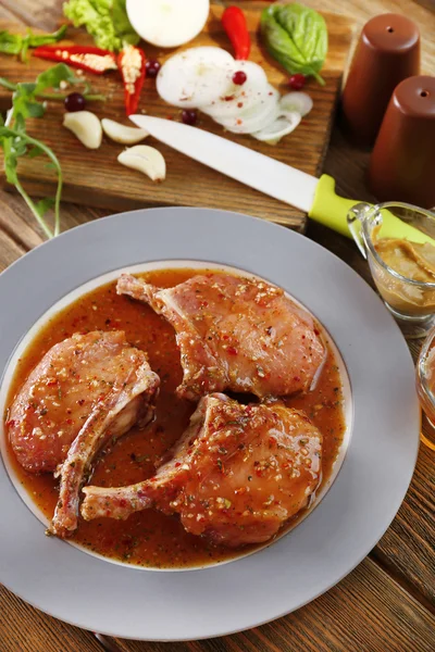 Preparing lamb chops — Stock Photo, Image