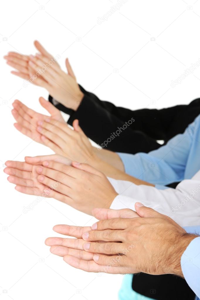 Clapping hands isolated on white 