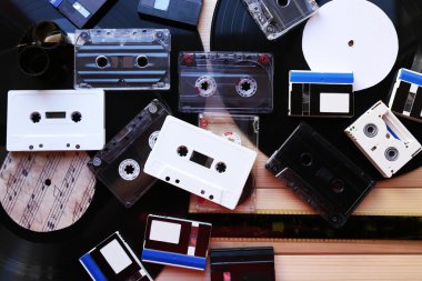 koleksiyonu retro bantları, yakın çekim