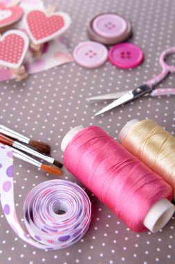 Scrapbooking zanaat malzemelerin parlak zemin üzerine