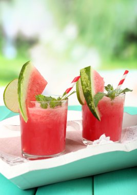 Masada karpuz kokteyli, yakın plan.