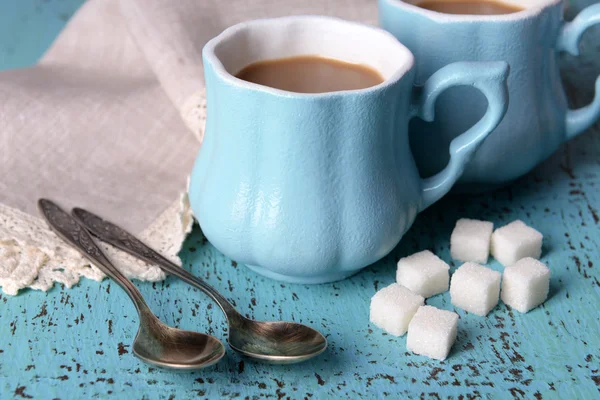 Tassen Kaffee mit Zucker — Stockfoto