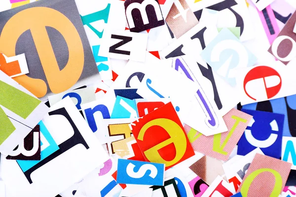 Colorful newspaper letters — Stock Photo, Image