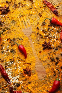 Baharat masada çatal siluet, yakın çekim 