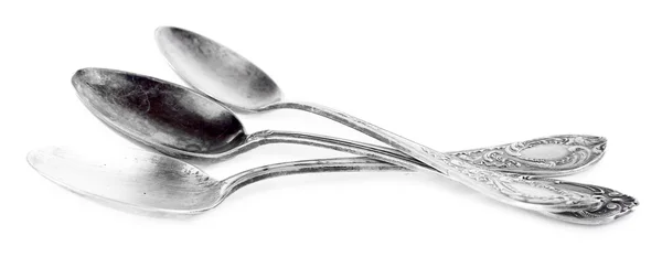 Üç çorba kaşığı beyaz izole — Stok fotoğraf