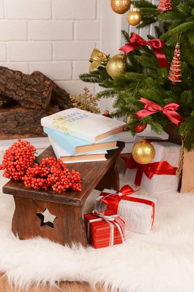 Boże Narodzenie skład kominku — Zdjęcie stockowe