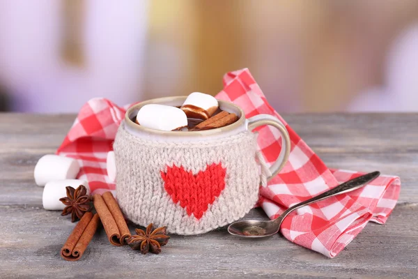 Cups of tasty hot cocoa — Stock Photo, Image