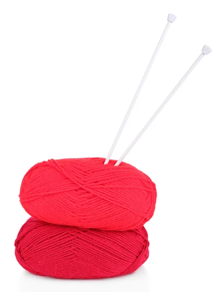 Fil à tricoter rouge — Photo
